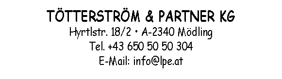 LPE Tötterström & Partner KG Adresse